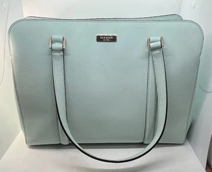 Kate Spade Purse Louden Newberry Lane Lightsmoke Teal 14” x 10.5” x 4” - Picture 1 of 11
