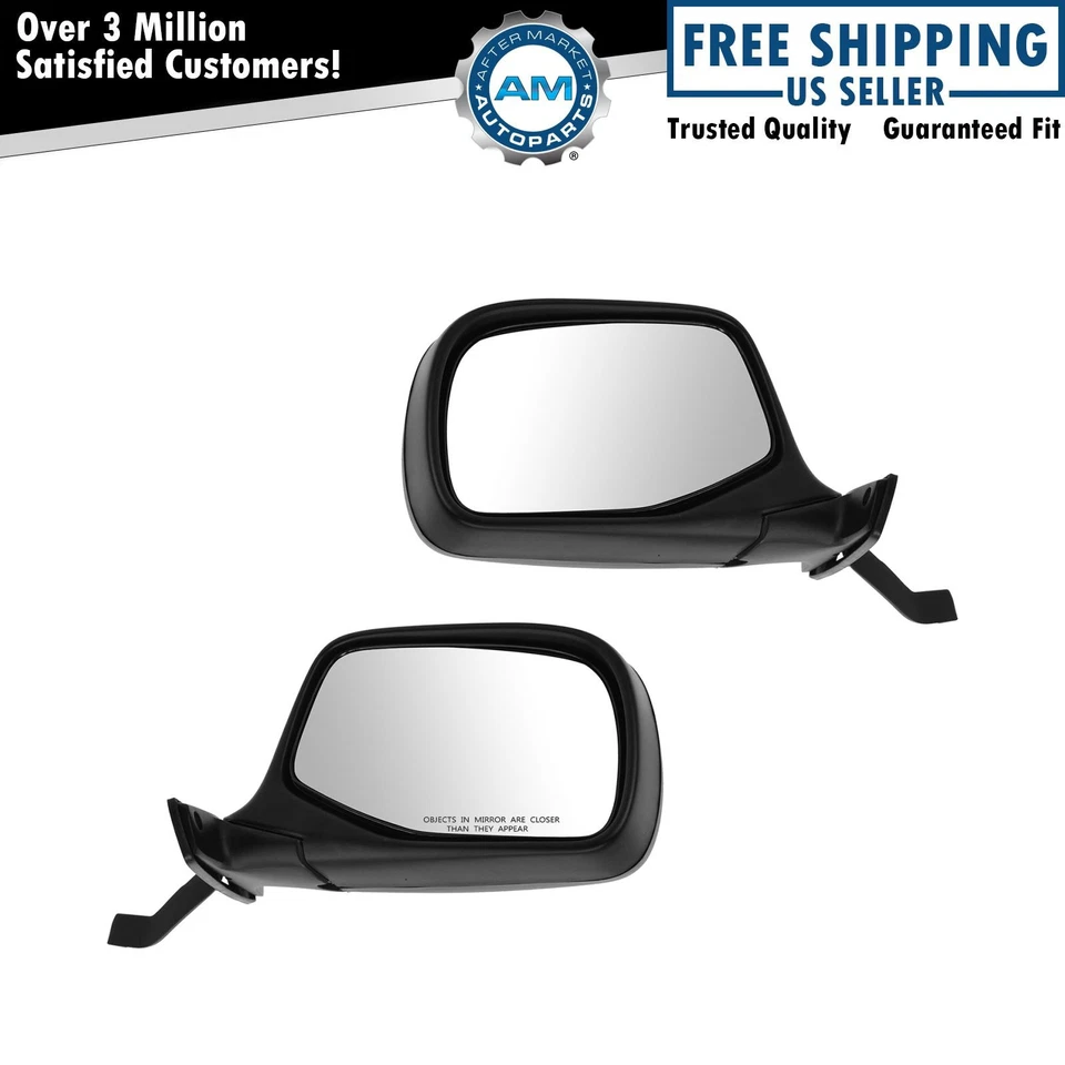 Conjunto de 2 pares de espelhos manuais pretos para picape Bronco F150 F250 F350 F450 - Imagem 1 de 4