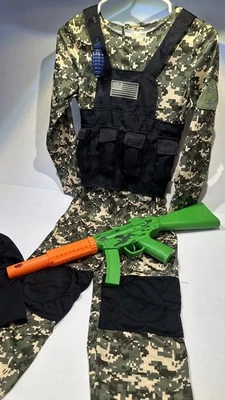 Disfraz de Halloween Navy Seal Team Six camuflaje militar niños jóvenes grande 10 12 Foto 1 de 4