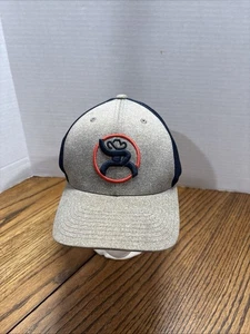 Cappello ruvido Hooey "Strap" marrone chiaro con logo blu navy e arancione Mid Trucker - Made in USA - Foto 1 di 10