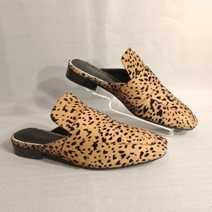 Rag & Bone New York Aslen flache Damen-Pantoletten Leder hellbraun/schwarz Gepard 7,5 - Bild 1 von 14
