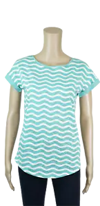 Camiseta Top Ex Oasis Manga Corta Rayas Onduladas - Imagen 1 de 10