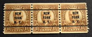 3 - 1930 US Stamps Sc #686 - 1 1/2 Cent Coil Precancels - NY, NY - Used - Picture 1 of 2