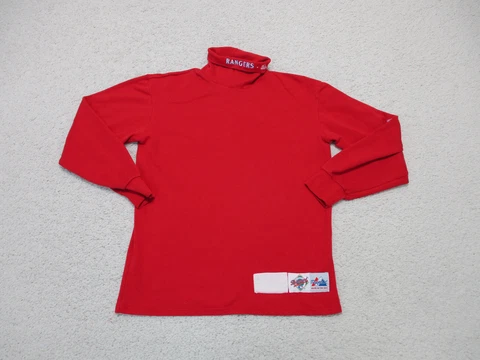 VINTAGE Majestic Texas Rangers Sweater Extra Large Adult Red Diamond Mens 90s Cover