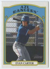 2021 Topps Heritage Minor League #176 Evan Carter AZL Rangers Baseball  ID:31785