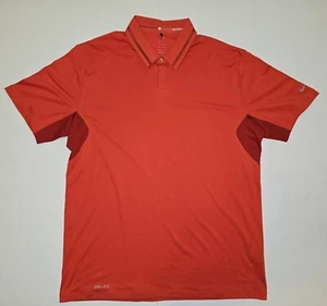 Nike Tiger Woods Collection Red Dri Fit Golf Polo Large - Picture 1 of 10