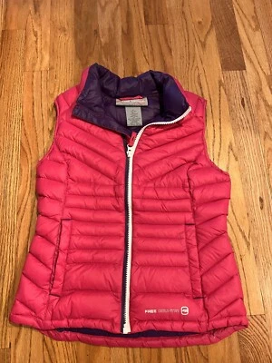 FREE COUNTRY Pink Down Puffer Vest Full Zip Pockets Girls Size M 10/12 - Image 1 of 4