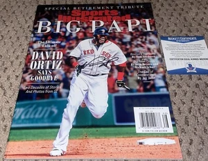 DAVID ORTIZ SIGNED SPORTS ILLUSTRATED MAGAZINE BIG PAPI RED SOX BAS BECKETT - Picture 1 of 2