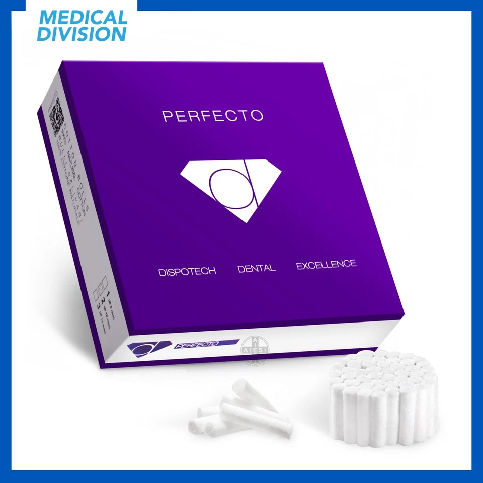 600 Rulli Salivari in cotone 100% uso dentale 300 g 2 Ø (10 mm) - Made in Italy