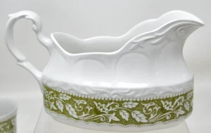 Vtg Royal Staffordshire Victoria Green Ironstone Meakin GRAVY BOAT - Picture 1 of 4