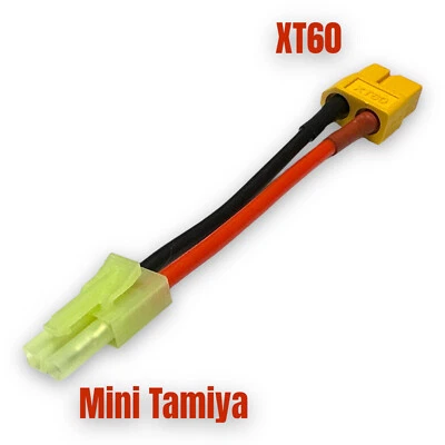 ✅ Adapter XT60 Female to Mini Tamiya Male Airsoft Lipo Battery Charging Cable (B) ✅ - Image 1 of 4