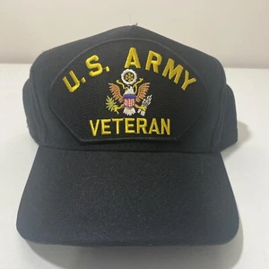 US Army Veteran Patch Forze Armate Eagle Crest Nero SnapBack Cap Taglia Unica - Foto 1 di 5