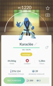 Pokémon Go Karaclée / Sawk Trade - Imagen 1 de 2