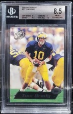 2000 PRESS PASS #37 TOM BRADY ROOKIE. BGS GRADE (8.5) NM/MINT INVEST IN THE GOAT