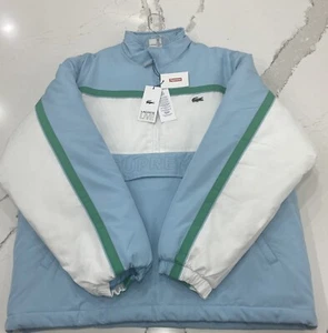 Size M - Supreme LACOSTE Jacket Puffy Half Zip Pullover Light Blue, w/FAST SHIP - Picture 1 of 7