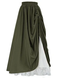 Maxi Long Renaissance Skirts for Women Double Layered Ren Faire Costume Garde... - Picture 1 of 8