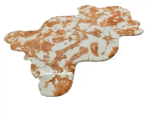 3 Fuß x 5 Fuß Tissavel American Dairy Rindsleder Beige Kunstfell Vorleger PlüschFurEver - Bild 1 von 4