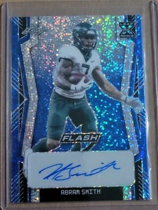 Tarjeta de fútbol americano con autógrafo Abram Smith 2022 Leaf Flash azul brillante 9/25 BA-AS1 - Imagen 1 de 10