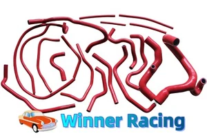 Silicone Hoses For Ford Escort/Orion MK5/MK6 1.6/1.8 16V ZETEC NOT 130PS RED - Picture 1 of 4