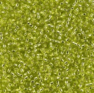 Miyuki kleine Perlen 11/0 - silberfarben gefüttert Chartreuse - Bild 1 von 1