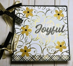 Christmas Scrapbook Album 6x6 Junk Journal 18 pages Black & Gold - Picture 1 of 8