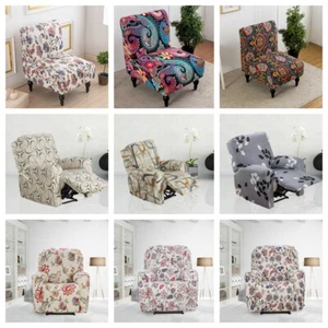 Flowers Printed Recliner Sofa Cover Stretch Slipcovers Non Slip Armchair Covers - Picture 1 of 28