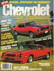 CHEVROLET HIGH PERFORMANCE 1988 JAN - CAMAROS, CARB STUMBLE, CAM ADJ,'56 BELAIR - Imagen 1 de 1