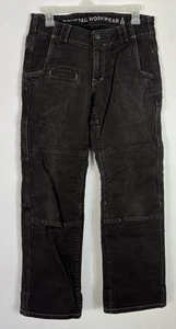 "Pantalones de carpintero marrón cola de milano construcción diaria talla 8 28"" elásticos" - Imagen 1 de 6