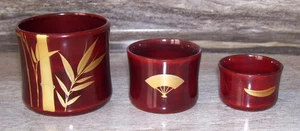 3 Vintage Lackgeschirr Satzbecher. Besetztes Japan - Bild 1 von 7