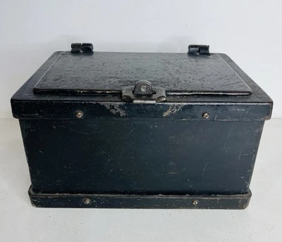 Caja fuerte antigua rara de hierro pesado banquero/diligencia/ferrocarril fuerte Foto 1 de 4
