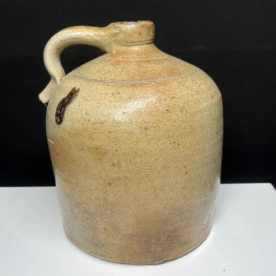 Antigua jarra de gres del noreste de Ohio de 1800 esmalte de sal de whisky Foto 1 de 4