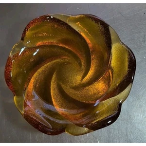 Fenton Vintage MCM Amberina Swirl Candy Dish/Ash Tray - Picture 1 of 4