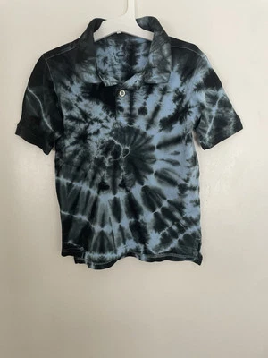 Faded Glory Kids Boys Tie Dye 100% Cotton Polo Short Sleeve Shirt Light Blue XS - Image 1 of 4