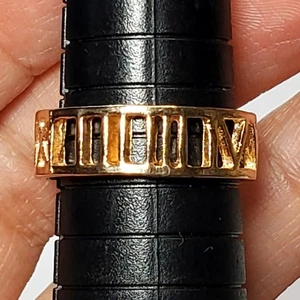 Copper Tone Roman Numeral Ring Sz 8.5 - Picture 1 of 4