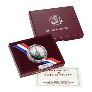 1995 Proof U.S. Olympic Coins of Atlanta Centennial Games Basketball Clad Half - Picture 1 of 3