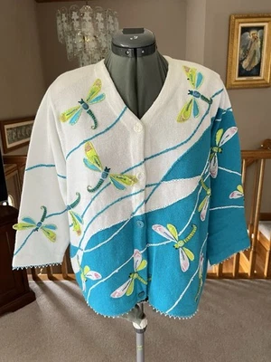 Opções de design M Philip Jane Gordon suéter libélula cardigã presente de Natal - Imagem 1 de 4