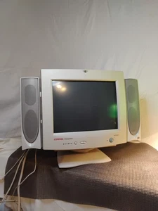 🔥Compaq MV500 CRT Monitor 15" Retro Vintage Clean Swivel Base & JBL Speakers! - Picture 1 of 17