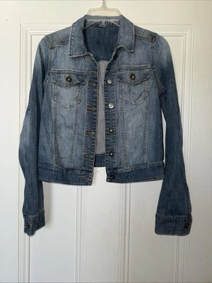 BP Nordstrom Women’s Denim cropped Jean Jacket Pockets Size Small - Image 1 of 4