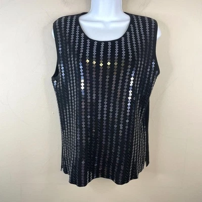 Suéter Vintage Lentejuelas Mujer Mediano Negro Fiesta Fecha Noche Vacaciones Año Nuevo Foto 1 de 4