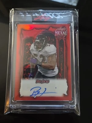 2025 LEAF METAL HALLOWEEN RAY LEWIS AUTO Prismatic Blood #'d 9/13 RAVENS  - Image 1 of 3