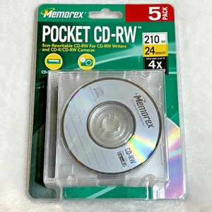 Memorex Pocket CD-RW 210MB 24 MIN 4X Multi Speed 5er Pack - NEU - Bild 1 von 2