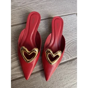 MAEVE X ANTHROPOLOGIE Heart Mule Heels Size 5.5 - Picture 1 of 8