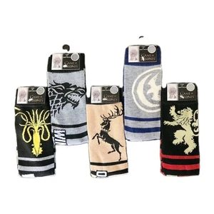 HBO Juego de Tronos Casa Sigilo Lema Gráfico 5 Pares Calcetines Crew Zapato Talla 6-12 - Imagen 1 de 9