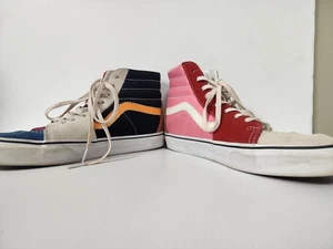 Vans Skate Shoes Women's Size 9 High Top Sk8-Hi Pastel Suede Leather Color Block - Picture 1 of 7