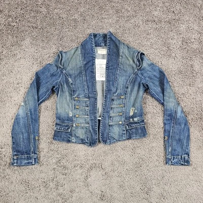 Chaqueta Current Elliot Mujer 1 Pequeña Azul Majorette Banda de Marcha Denim EE. UU. Foto 1 de 4