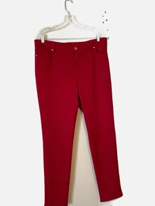 Carson Kressley Damen rot Reißverschluss vorne gerades Bein Hose mit Taschen Größe L. - Bild 1 von 6