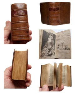 1845 Dictionary of Geography MINIATURE BOOK Nice old FULL LEATHER BINDING - Picture 1 of 17