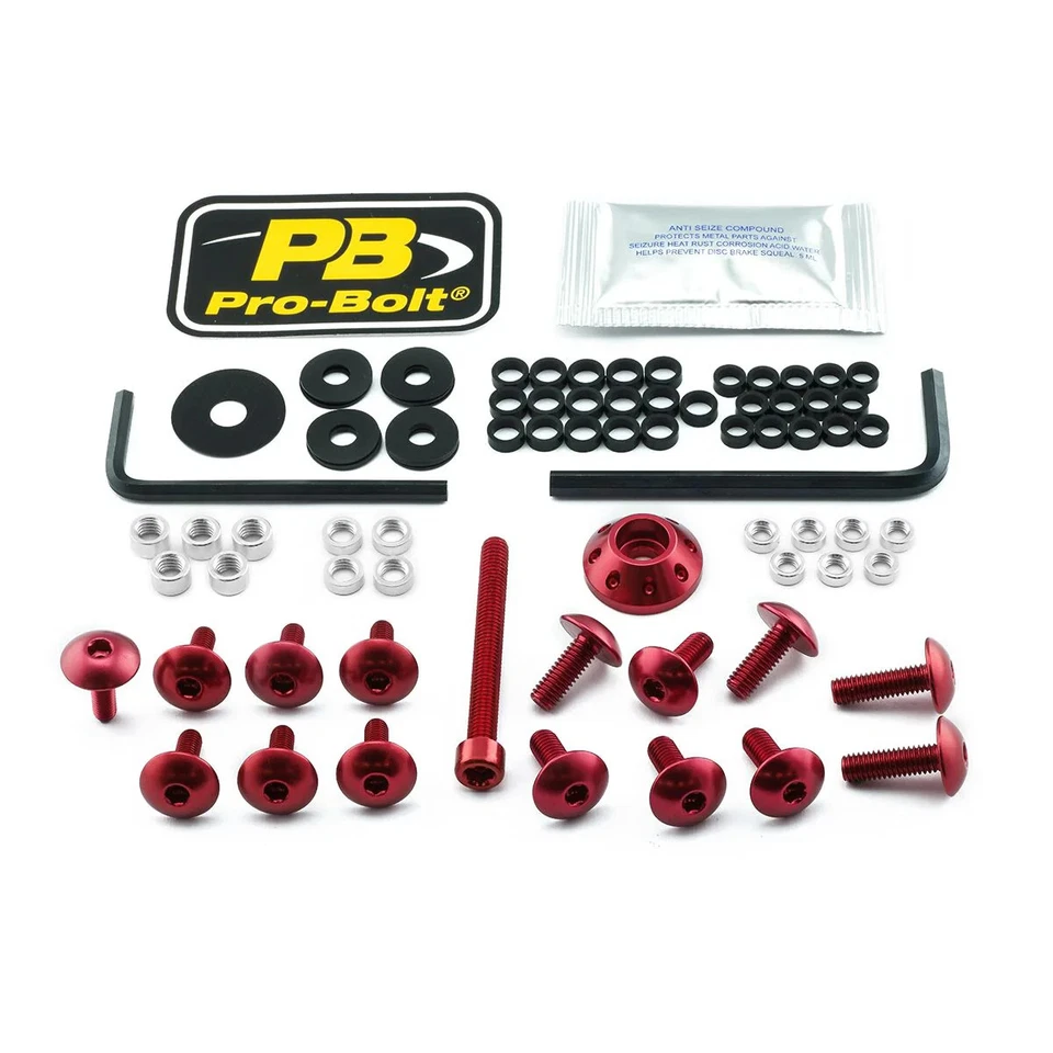 Kit de pernos de carenado de aluminio Pro Bolt rojo para Suzuki GSX-R 600 2011-2016 Foto 1 de 1