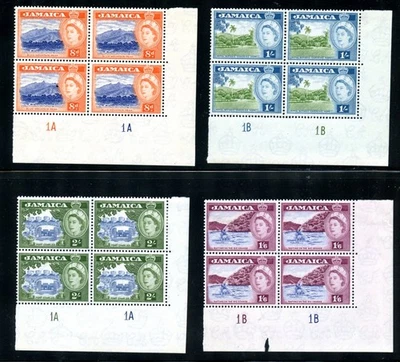 LOT 32040 MINT HR OG 167-170 PLATE BLOCKS STAMPS FROM JAMAICA UK COLONY - Image 1 of 2
