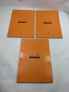 3 NEW- Rhodia Classic Org Pad 8.25X11.75 Lined (80 Sheets) 3hole Punched 18601 - Picture 1 of 5